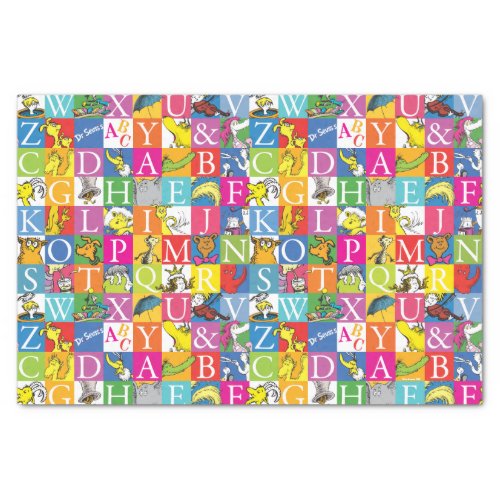 Dr Seusss ABC Colorful Block Letter Pattern Tissue Paper