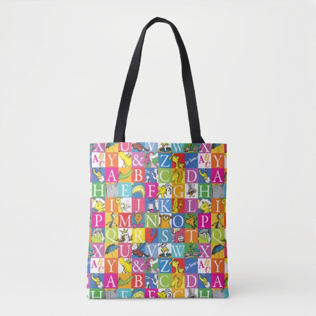 Dr. Seuss's ABC Colorful Block Letter Pattern Tote Bag (Front)
