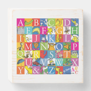 Dr. Seuss's ABC Colorful Block Letter Pattern Wooden Box Sign
