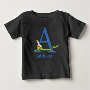 Dr. Seuss's ABC: Letter A  - Blue   Add Your Name Baby T-Shirt