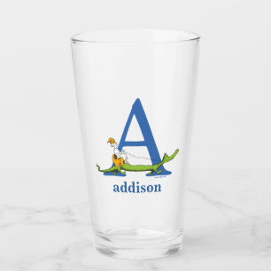 Dr. Seuss's ABC: Letter A - Blue Add Your Name Glass