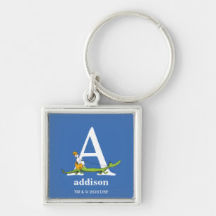 Dr. Seuss's ABC: Letter A - White   Add Your Name Keychain