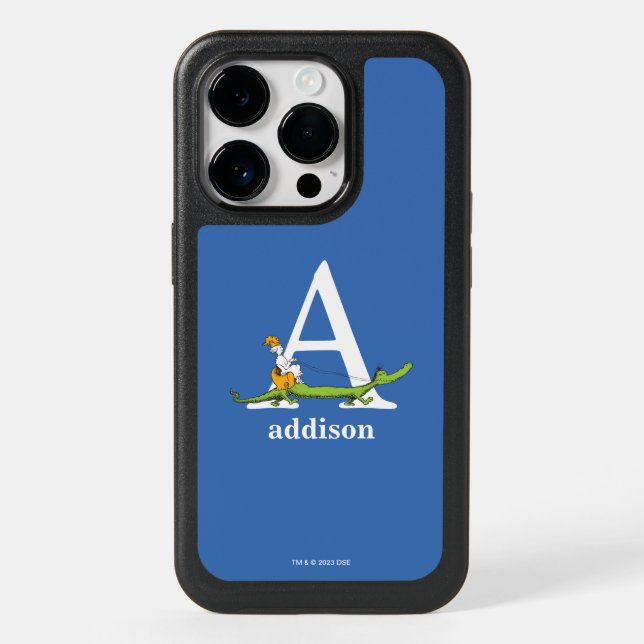 Dr. Seuss's ABC: Letter A - White | Add Your Name Otterbox iPhone Case (Back)