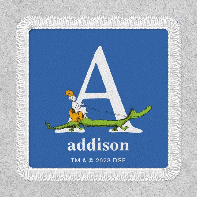 Dr. Seuss's ABC: Letter A - White | Add Your Name Patch (Front)