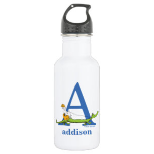 Dr. Seuss's ABC: Letter A - White Add Your Name Stainless Steel Water Bottle