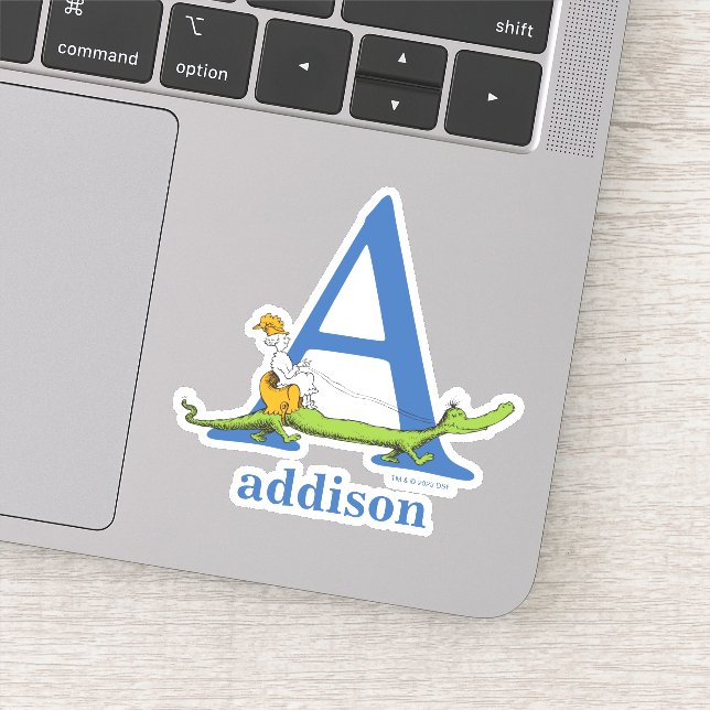 Dr. Seuss's ABC: Letter A - White | Add Your Name Sticker (Detail)
