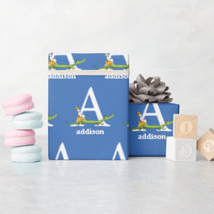 Dr. Seuss's ABC: Letter A - White   Add Your Name Wrapping Paper