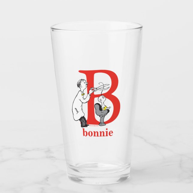 Dr. Seuss's ABC: Letter B - Red | Add Your Name Glass (Front)