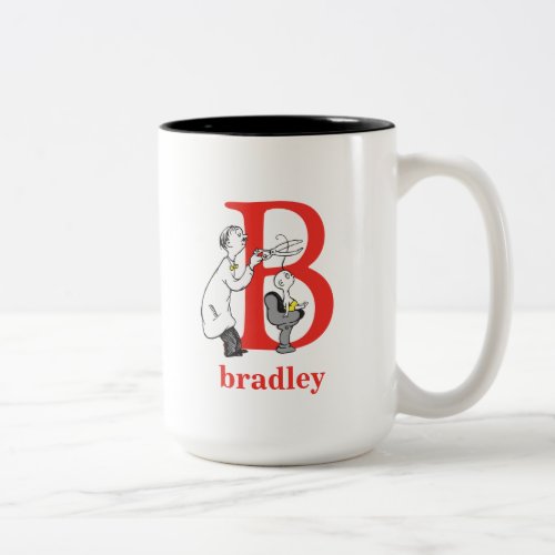 Dr Seusss ABC Letter B _ Red  Add Your Name Two_Tone Coffee Mug