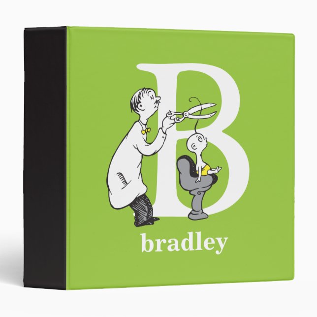 Dr. Seuss's ABC: Letter B - White | Add Your Name 3 Ring Binder (Front/Spine)