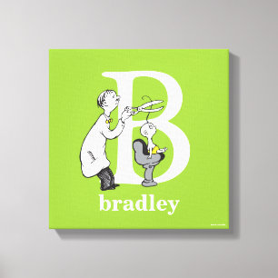 Dr. Seuss's ABC: Letter B - White   Add Your Name Canvas Print