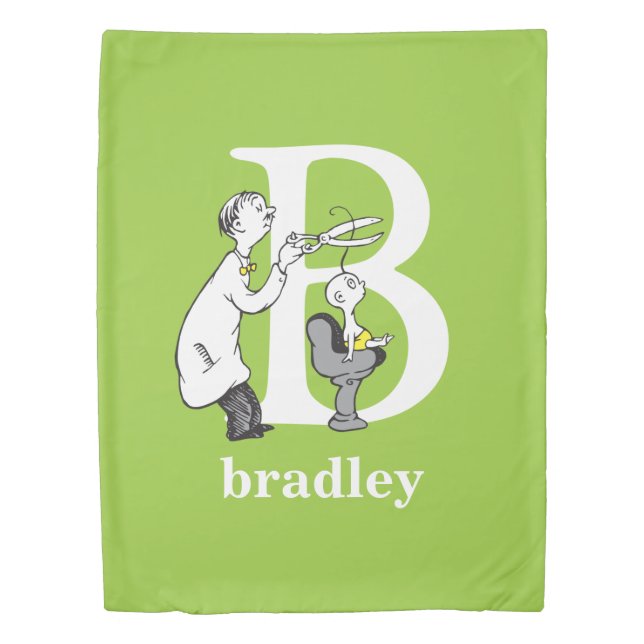 Dr. Seuss's ABC: Letter B - White | Add Your Name Duvet Cover (Front)