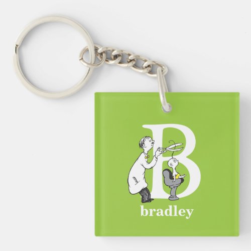 Dr Seusss ABC Letter B _ White  Add Your Name Keychain