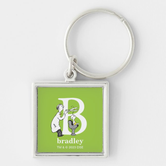 Dr. Seuss's ABC: Letter B - White | Add Your Name Keychain (Front)