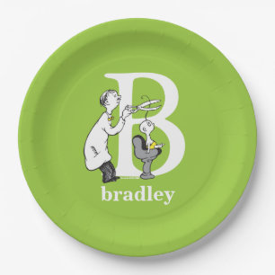 Dr. Seuss's ABC: Letter B - White Add Your Name Paper Plates