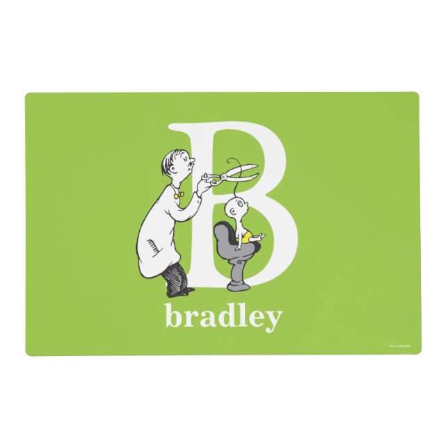 Dr. Seuss's ABC: Letter B - White | Add Your Name Placemat (Front)