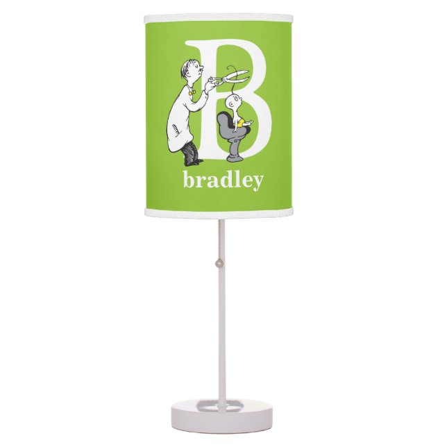 Dr. Seuss's ABC: Letter B - White | Add Your Name Table Lamp (Front)