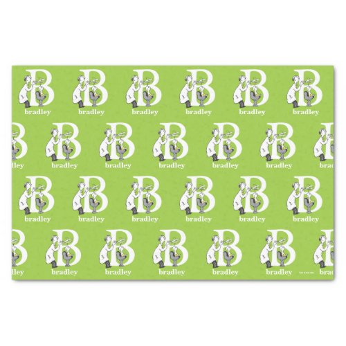 Dr Seusss ABC Letter B _ White  Add Your Name Tissue Paper