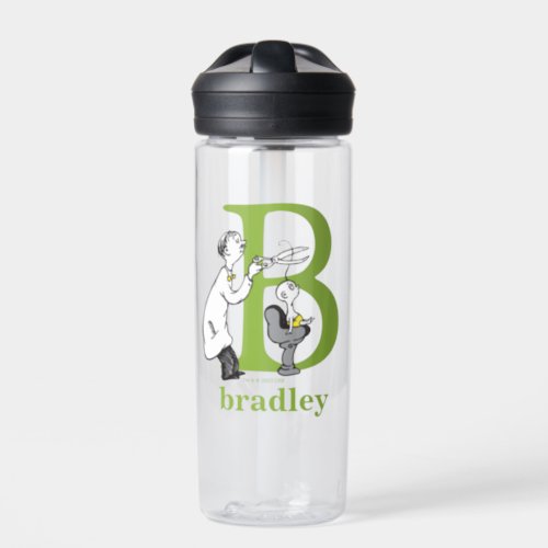 Dr Seusss ABC Letter B _ White  Add Your Name Water Bottle