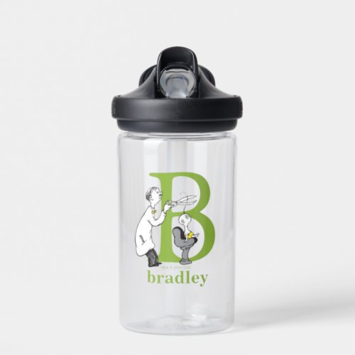 Dr Seusss ABC Letter B _ White  Add Your Name Water Bottle