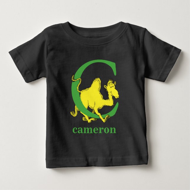 Dr. Seuss's ABC: Letter C - Green | Add Your Name Baby T-Shirt (Front)