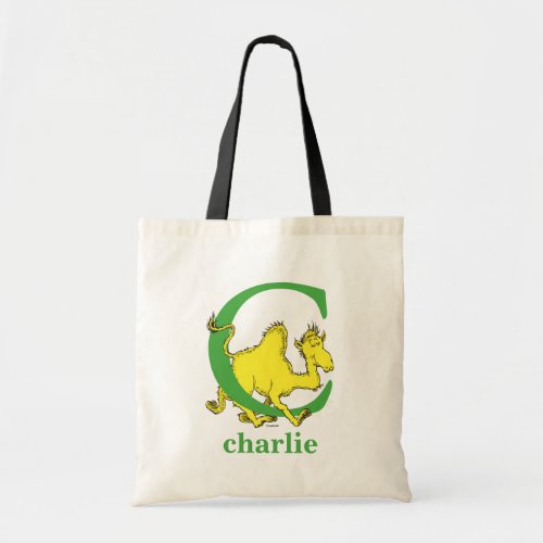 Dr Seusss ABC Letter C _ Green  Add Your Name Tote Bag