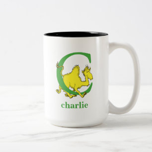 Dr. Seuss's ABC: Letter C - Green   Add Your Name Two-Tone Coffee Mug