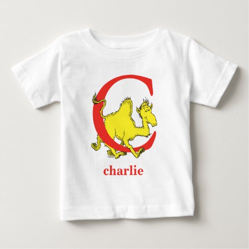 Dr Seusss ABC Letter C _ Red  Add Your Name Baby T_Shirt