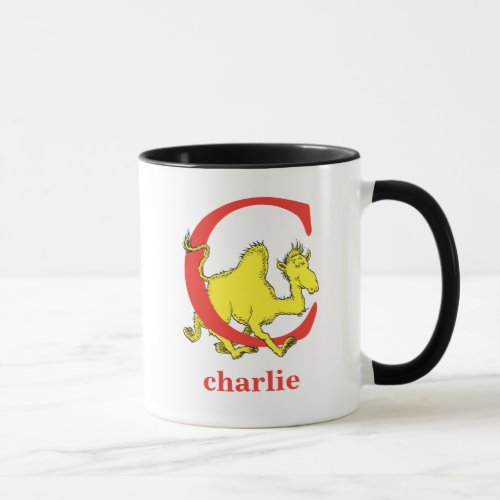 Dr Seusss ABC Letter C _ Red  Add Your Name Mug