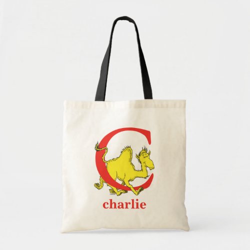 Dr Seusss ABC Letter C _ Red  Add Your Name Tote Bag