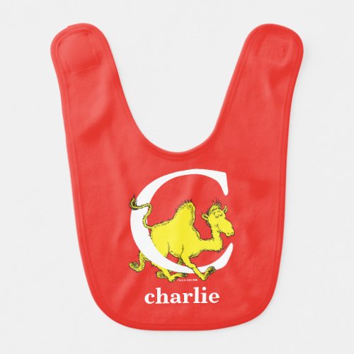 Dr Seusss ABC Letter C _ White  Add Your Name Baby Bib