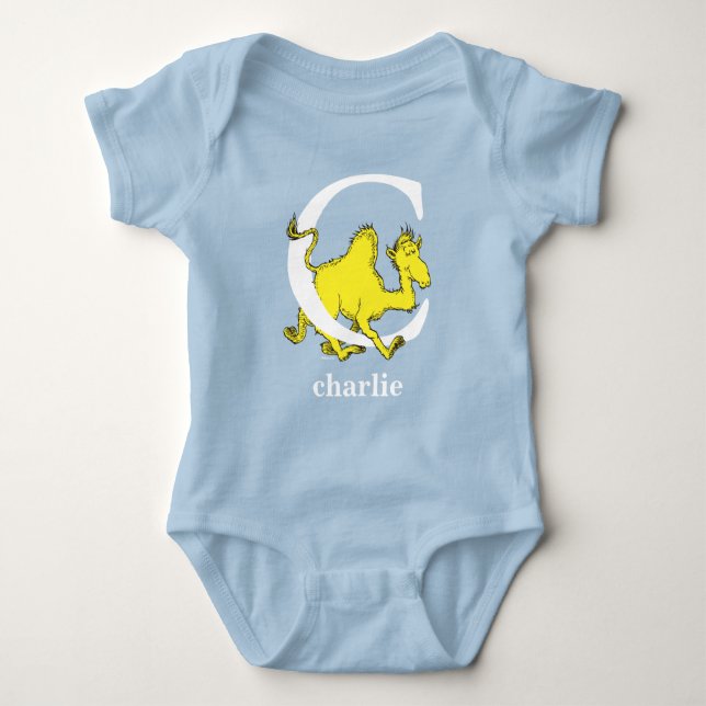 Dr. Seuss's ABC: Letter C - White | Add Your Name Baby Bodysuit (Front)