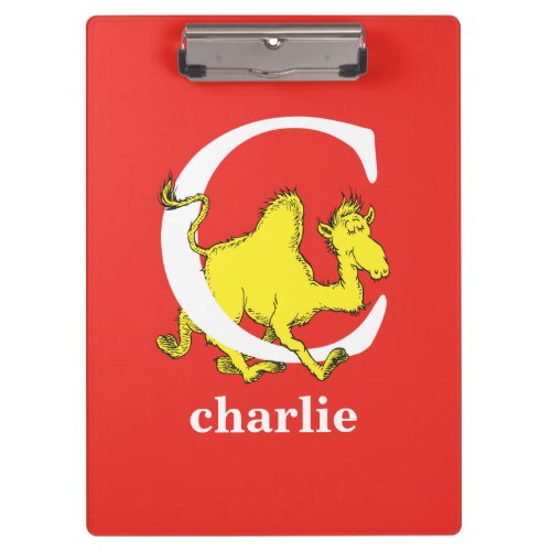 Dr Seusss ABC Letter C _ White  Add Your Name Clipboard