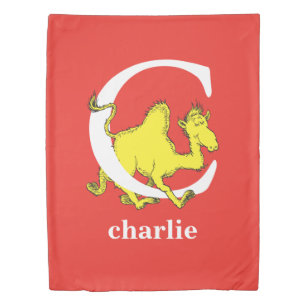 Dr. Seuss's ABC: Letter C - White Add Your Name Duvet Cover