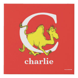 Dr. Seuss's ABC: Letter C - White Add Your Name Faux Canvas Print