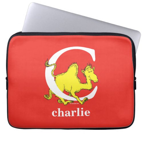 Dr Seusss ABC Letter C _ White  Add Your Name Laptop Sleeve