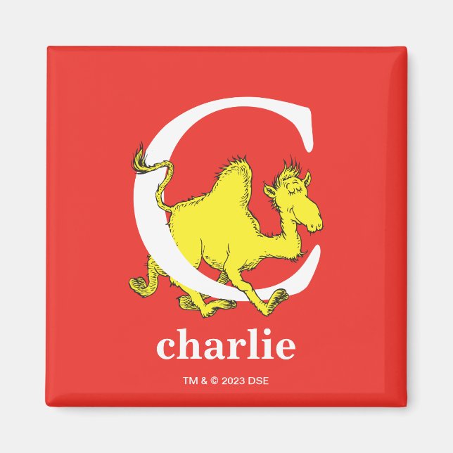 Dr. Seuss's ABC: Letter C - White | Add Your Name Magnet (Front)