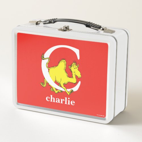 Dr Seusss ABC Letter C _ White  Add Your Name Metal Lunch Box