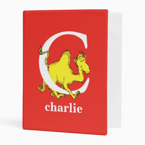 Dr Seusss ABC Letter C _ White  Add Your Name Mini Binder