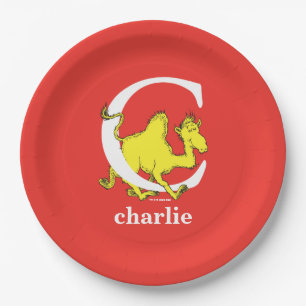 Dr. Seuss's ABC: Letter C - White Add Your Name Paper Plates