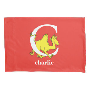 Dr. Seuss's ABC: Letter C - White Add Your Name Pillowcase