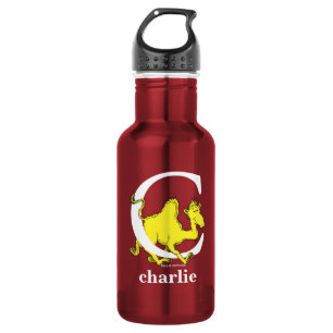 Dr. Seuss's ABC: Letter C - White Add Your Name Stainless Steel Water Bottle