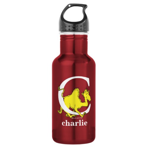 Dr Seusss ABC Letter C _ White  Add Your Name Stainless Steel Water Bottle