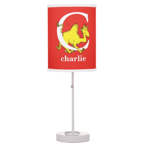 Dr Seusss ABC Letter C _ White  Add Your Name Table Lamp