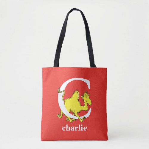 Dr Seusss ABC Letter C _ White  Add Your Name Tote Bag