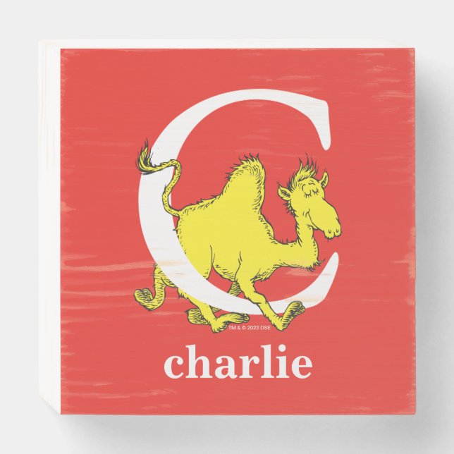 Dr. Seuss's ABC: Letter C - White | Add Your Name Wooden Box Sign (Front Horizontal)