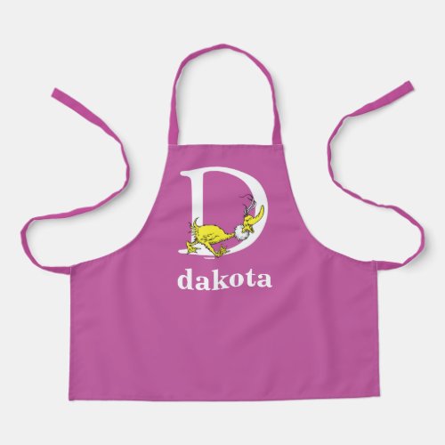 Dr Seusss ABC Letter D _ White  Add Your Name Apron