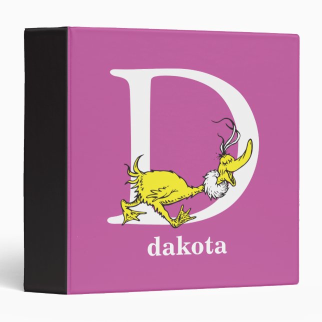 Dr. Seuss's ABC: Letter D - White | Add Your Name Binder (Front/Spine)