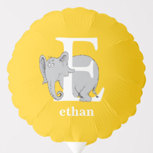 Dr. Seuss's ABC: Letter E - White Add Your Name Balloon