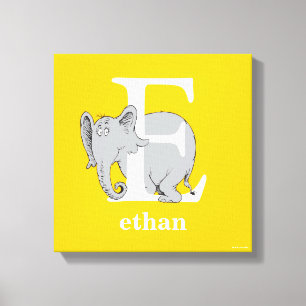 Dr. Seuss's ABC: Letter E - White   Add Your Name Canvas Print
